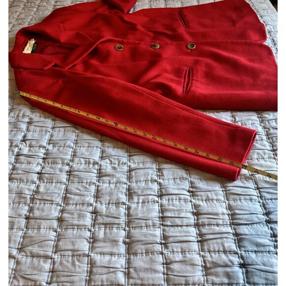 Benard Coutre Cashmere Wool Blend Red Jacket 3 Button Lined Women’s Sz 10 Medium - Picture 8 of 12